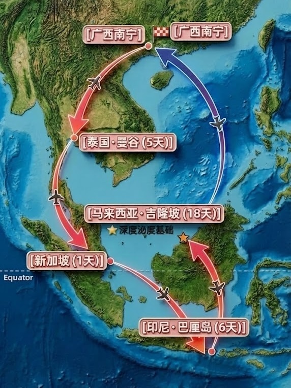 四国旅行路线飞行示意图